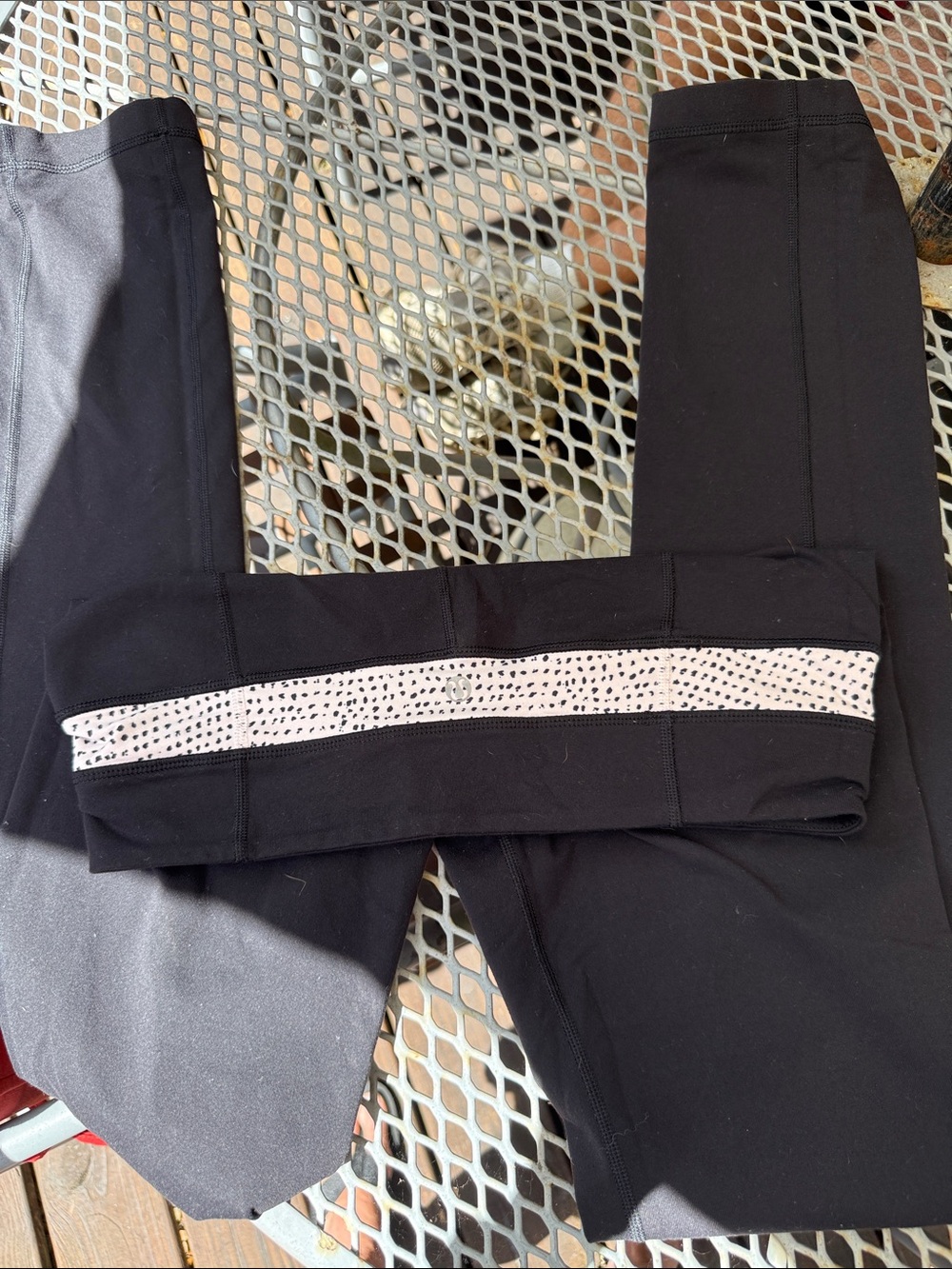 lululemon athletica Black Leggings with White Polka Accent
